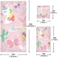 thumbnail image 2 of GZHJMY Bath Towel Sets for Bathroom Hand Towels Fingertip Towels Cute Unicorn Cactus and Heart 3 Piece Decorative Soft Cotton Absorbent, 2 of 6