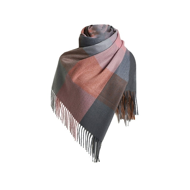 DPTALR Ladies Scarf Striped Color Plaid Shawl Elegant Ladies Style Warm Comfortable Autumn And Winter Scarf
