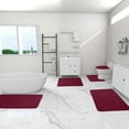 thumbnail image 4 of TNDBKQWR 5PC Washable Bathroom Mat Bath Rugs Rugs for Bathroom Shower Floor Mat Bathroom Floor Mat Set Bathroom Rugs Clearance (Red), 4 of 8