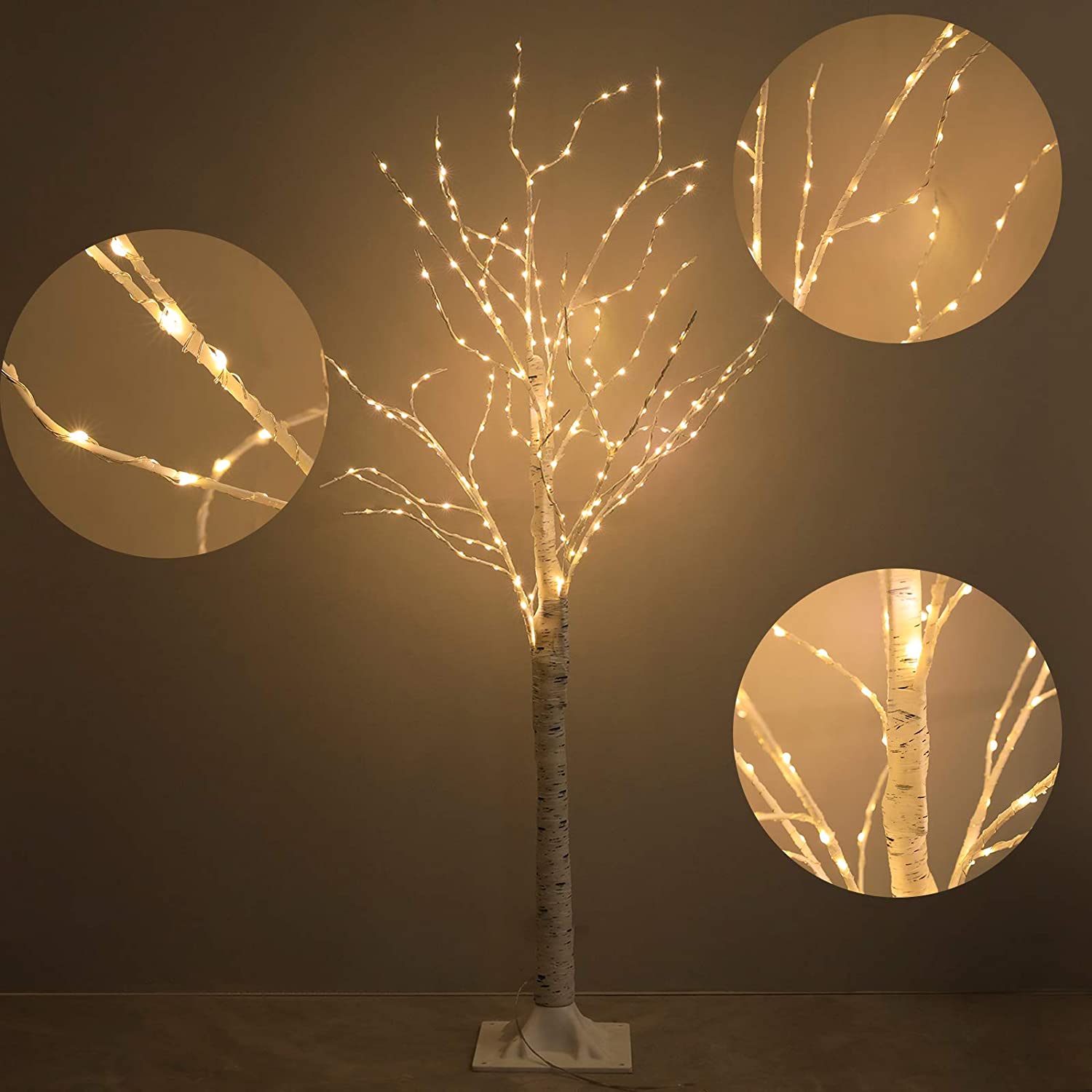QiShi 6 Ft Warm White LED Birch Tree Light with 440 LEDs photo 2