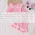 thumbnail image 4 of Mnyotv Toddler Baby Girl Clothes Ruffle Striped Long Sleeve Top Pants 2Pcs Fall Winter Outfits for Girls Size 2-3Y, 4 of 6