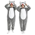 thumbnail image 4 of Ruyang Kids Plush Hooded Jumpsuit Wolf Long Sleeve Jumpsuit Plush Dress Up Wear Fall Winter Clothes for Boys Girls, 4 of 8