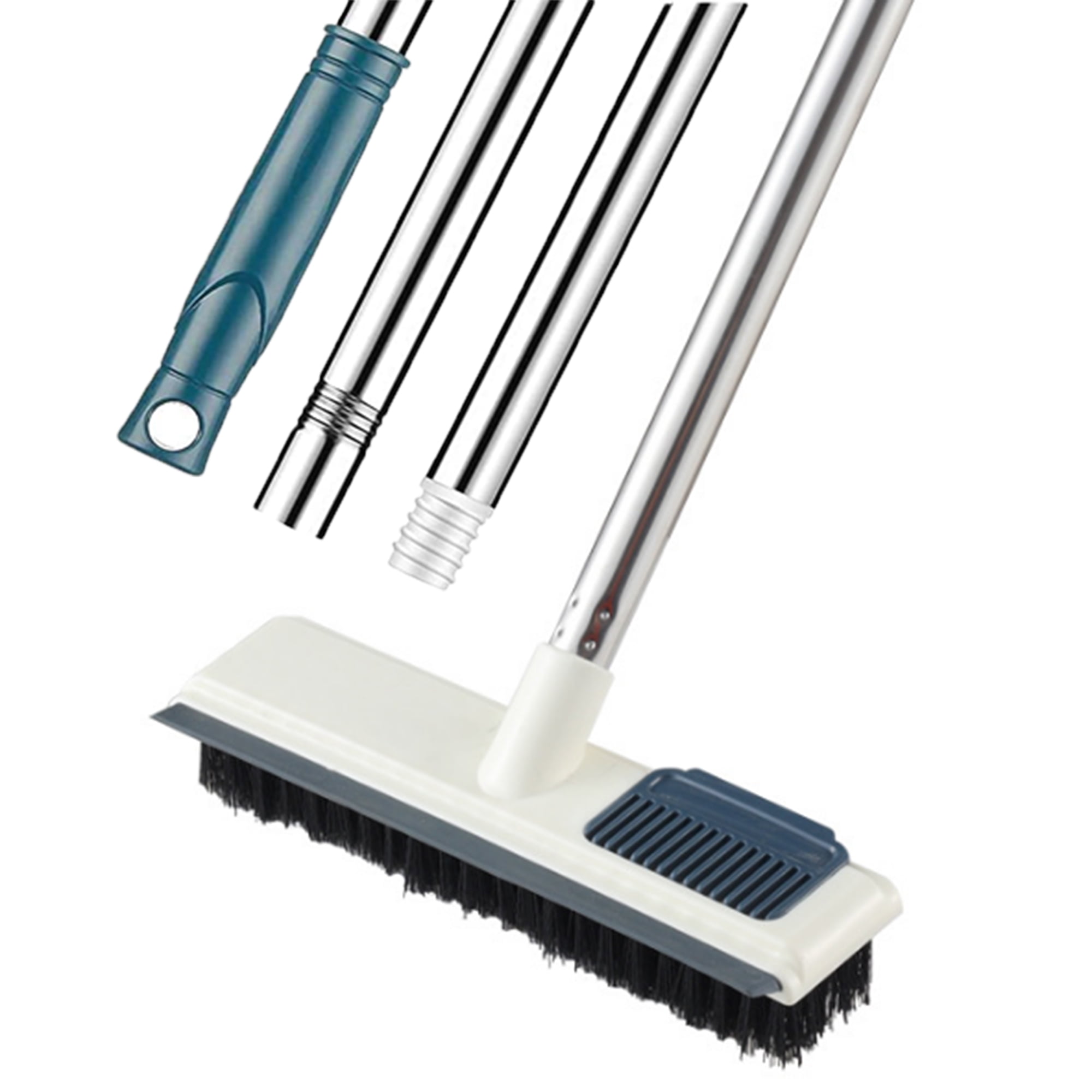 2 In1 Adjustable Floor Scrub Brush Long Handle Bathroom Wiper Wall