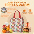 thumbnail image 5 of Pioneer Flower Floral Print Pattern Insulated Lunch Bag for Women & Adults,Large Portable Soft Cooler Lunch Bag,Thermal Food Storage Tote with Pearl Cotton,8.66L,8.75x5.75x9.5 Inch, 5 of 6