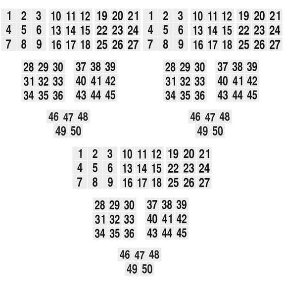 3 Sets Table Number Cards Wedding Numbers Favors Doors White