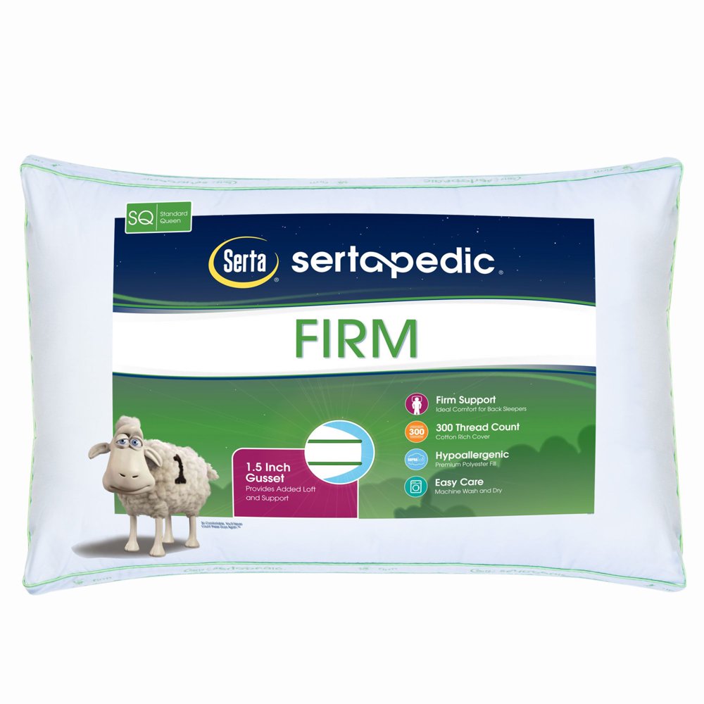 Sertapedic Firm Bed Pillow, Standard/Queen