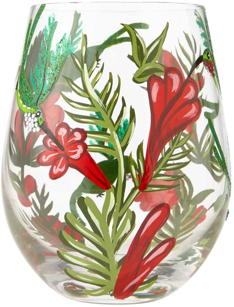 Lolita Poinsettia Wine Glass 