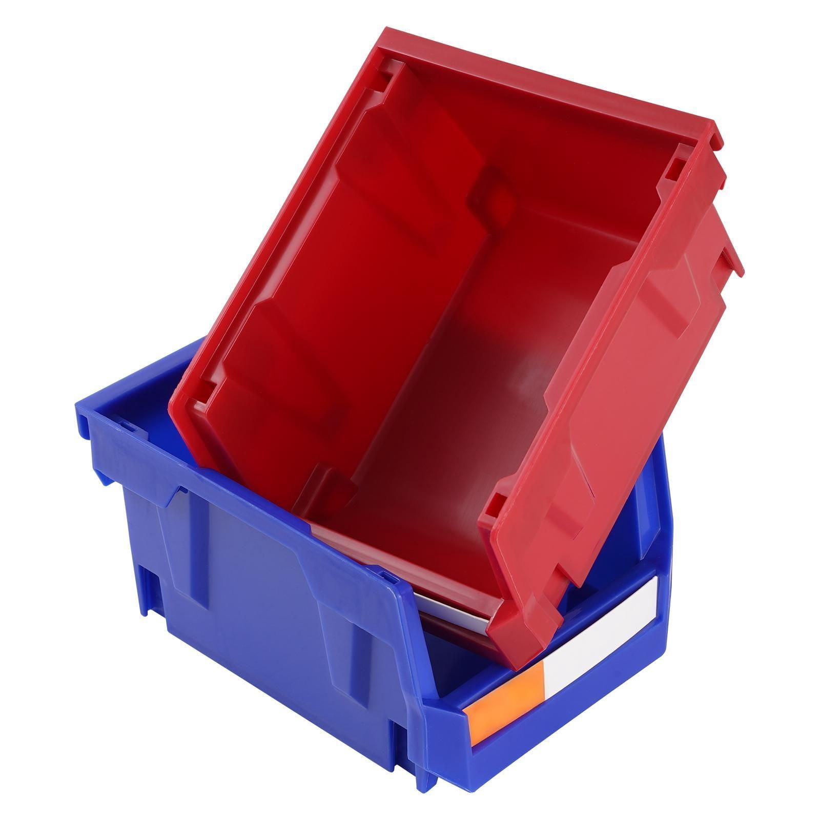 Stackable Storage Bins 5.39x4.13x3.07 Inch PP Plastic with Labels for Office Kitchen Garage Organization