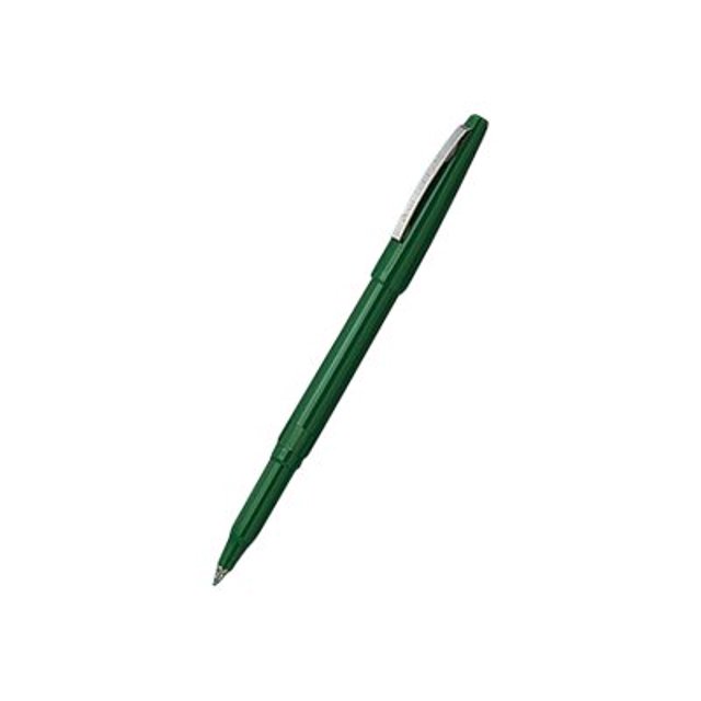 Pentel R100D Rolling Writer Stick Roller Ball Pen, .8mm, Green Barrel/Ink (Pack of 12) (PENR100D)