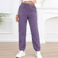 thumbnail image 4 of XuJwPNcy Women's Fuzzy Pajama Pants Elastic High Waist Plush Loungewear Fleece Lined Pj Pants Winter Warm Sleep Bottom, 4 of 6