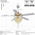 thumbnail image 6 of YIOSI 52" Crystal Ceiling Fan Fandelier with Remote Control, Modern Chrome Chandelier Ceiling Fan, Whisper-Quiet Motor, Reversible Blades, LED Lighting, Energy-Efficient, Elegant Living Room Fan, 6 of 10
