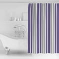 thumbnail image 4 of 72x78 Inch Shower Curtain Purple Grey Stripe Bathroom Decor Waterproof Fabric Bathtub Bath Curtains Decorative Farmhouse Minimalist Striped Extra Long Shower Curtain Set with Hooks, 4 of 6