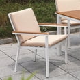 thumbnail image 4 of Afuera Living Aluminum Patio Arm Chair in White and Oak (Set of 2), 4 of 7