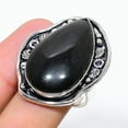 thumbnail image 2 of Natural Black Obsidian Gemstone Handmade 925 Sterling Silver Ring Size 8, 2 of 2