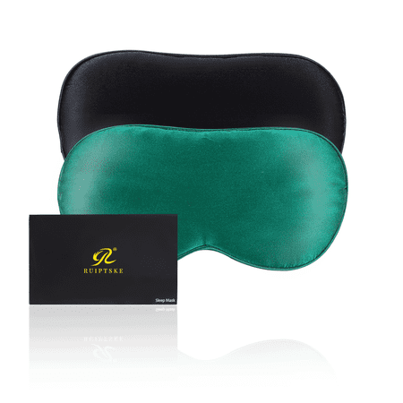 RUIPTSKE Mulberry Silk Sleep Eye Masks, Caring For Deep Sleep, Adjustable Elastic, 2 Pack