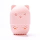 thumbnail image 3 of BR Juego de esponjas de maquillaje de silicona para gatos, incluye 2 piezas y soporte con forma de gato (rosa/púrpura), 3 of 5