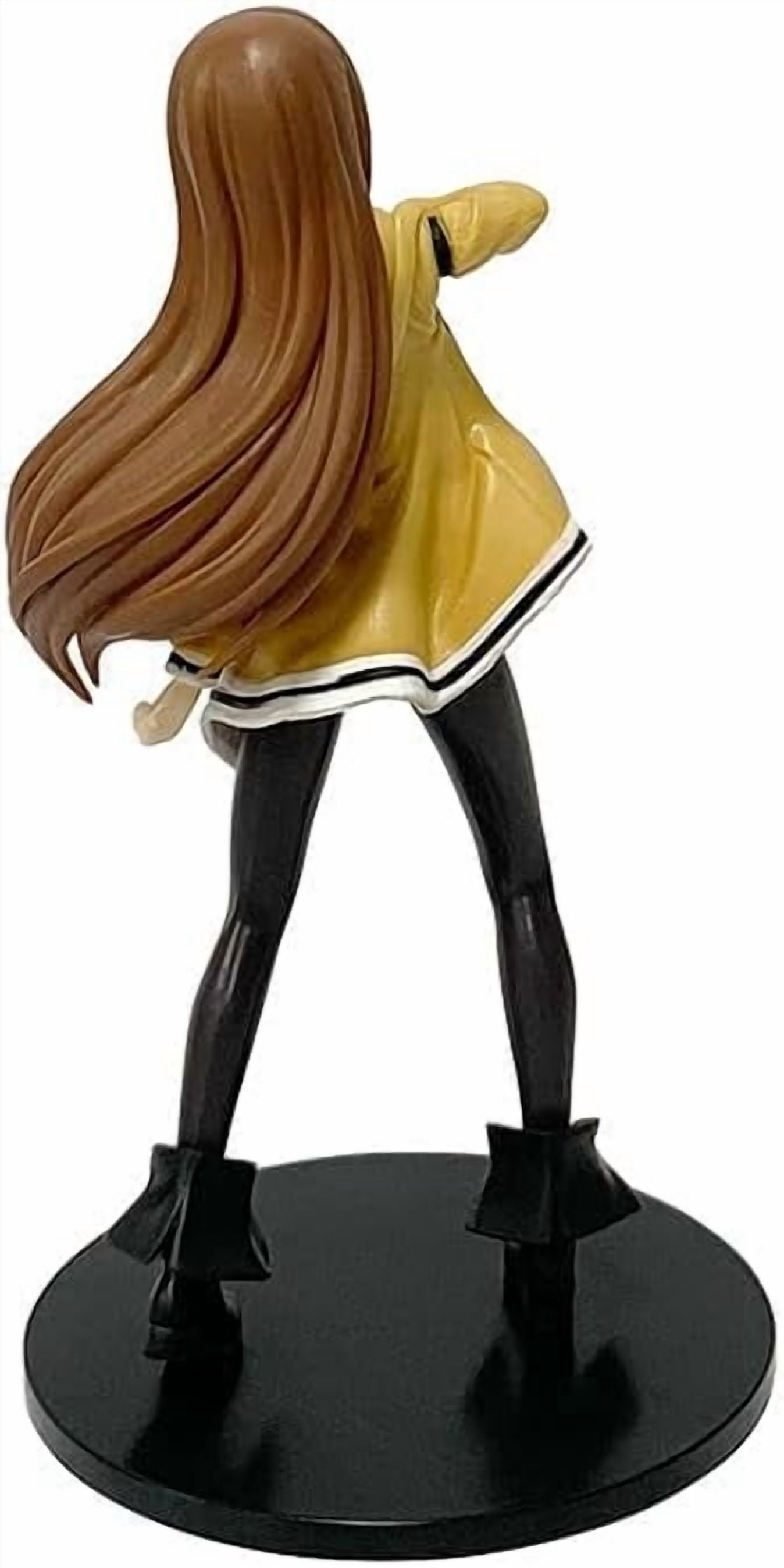 Newly Makise Figure Standing Makise Kurisu Action Figures PVC Character Figurine Cosplay Model Collectible Handicrafts for Anime Fans Gift (Yellow)