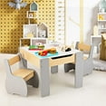 thumbnail image 4 of OLAKIDS 3 in 1 Kids Table and Chair Set, Wood Multi Activity Table with Removable Tabletop, Blackboard for Toddler Playing Drawing Reading Arts Crafts, Children Furniture, 4 of 9