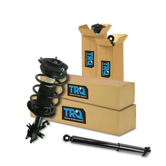 TRQ Front and Rear Complete Strut Assembly & Shock Absorber Kit Complete Strut & Coil Spring Assembly Fits Select 2007-2012 Nissan Sentra