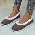 thumbnail image 3 of Women's Casual Fleece Lined Loafers Warm Plush Low Top Lightweight Waterproof Non Slip Walking Shoes Brown Size 9, 3 of 7