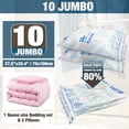 thumbnail image 2 of Bolsas de almacenamiento al vacío, 10 bolsas gigantes para ahorrar espacio, bolsas de sellado al vacío, bolsas espaciales, bolsas selladoras al vacío para ropa, edredones, mantas, ropa de cama (10J), 2 of 6