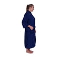 thumbnail image 3 of Puffy Cotton Adult Unisex Kimono Bath Robe Natural Soft Cotton - Navy Blue, 3 of 6
