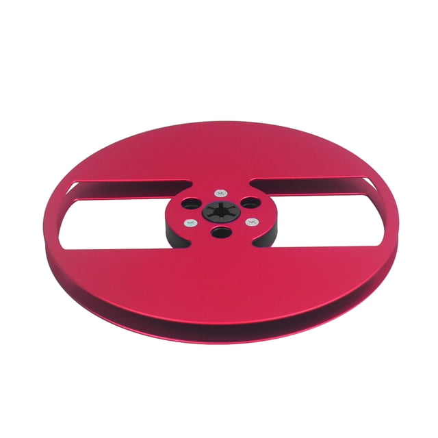 Monstrate Carrete de cinta de aluminio con múltiples orificios de aleación de aluminio para máquina de carrete a carrete fácil de instalar Sistemas de cine en casa Rojo
