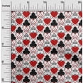thumbnail image 2 of oneOone Silk Tabby Red Fabric Poker Card Craft Projects Decor Fabric Printed By The Yard 42 Inch Wide, 2 of 4
