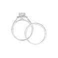 thumbnail image 3 of Ensemble de Bagues de Fiançailles Halo Diamant Rond 1ct en Or Blanc 14K, 3 of 3