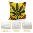 thumbnail image 4 of Creowell Throw Pillow Cover Green Marijuana Silhouette Ganja Leaf and on Rastafarian Red Pillowcase Home Decor Square Pillow Case Cushion Cover,Multi-Size, 4 of 5