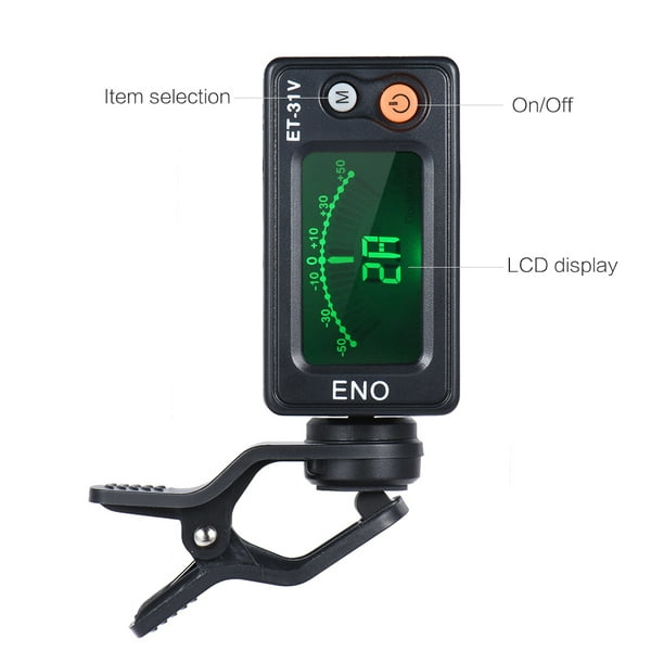 eno ET-31V multi-fonction Clip-on Tuner Mode automatique pour Violon Alto  Violoncelle Contrebasse Chromatique avec écran LCD 