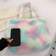 thumbnail image 5 of Bolso Bolsos de mano de felpa Mullidos Otoño Invierno Monederos Bolsos para fiesta (Multicolor), 5 of 8
