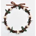thumbnail image 3 of Collar con cinta marrón, guirnalda de playa, hojas verdes y flores blancas, 59, 3 of 7