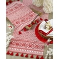 thumbnail image 5 of Fennco Styles Nordic Christmas Pattern Tassel Cotton Table Runner 16 x 72 Inch - Red Table Cover for Home, Holiday Décor, Family Gathering and Special Events, 5 of 5