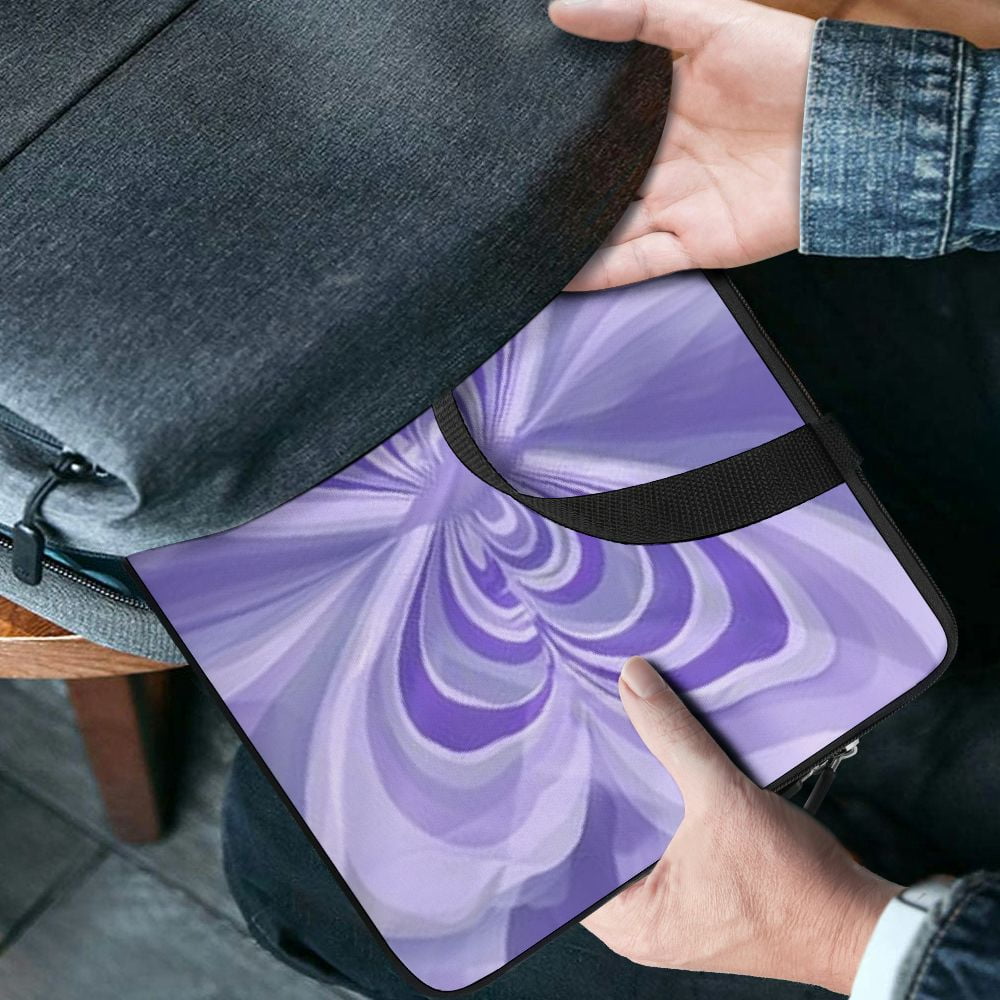 JRXY Butterfly Purple Abstract Design Laptop Handle Bag Diving Fabric Computer Protect Case Soft Carrying Travel Case 15inch