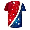 thumbnail image 4 of Cavosen Short Sleeve Tops for Women Crew Neck Stars Stripes Patriotic Tee Red White and Blue Graphic Shirt Summer Loose Tops, 4 of 5