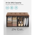 thumbnail image 5 of SONGMICS 30" Storage Ottoman Bench Folding Leather Ottoman Storage Footrest Hold up to 660lb Coffee Brown, 5 of 5