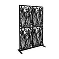 thumbnail image 6 of Miniyam Metal Outdoor Privacy Screen 74" x 45.3" – Waterproof, Rust-Proof Room Divider, Black, 6 of 7