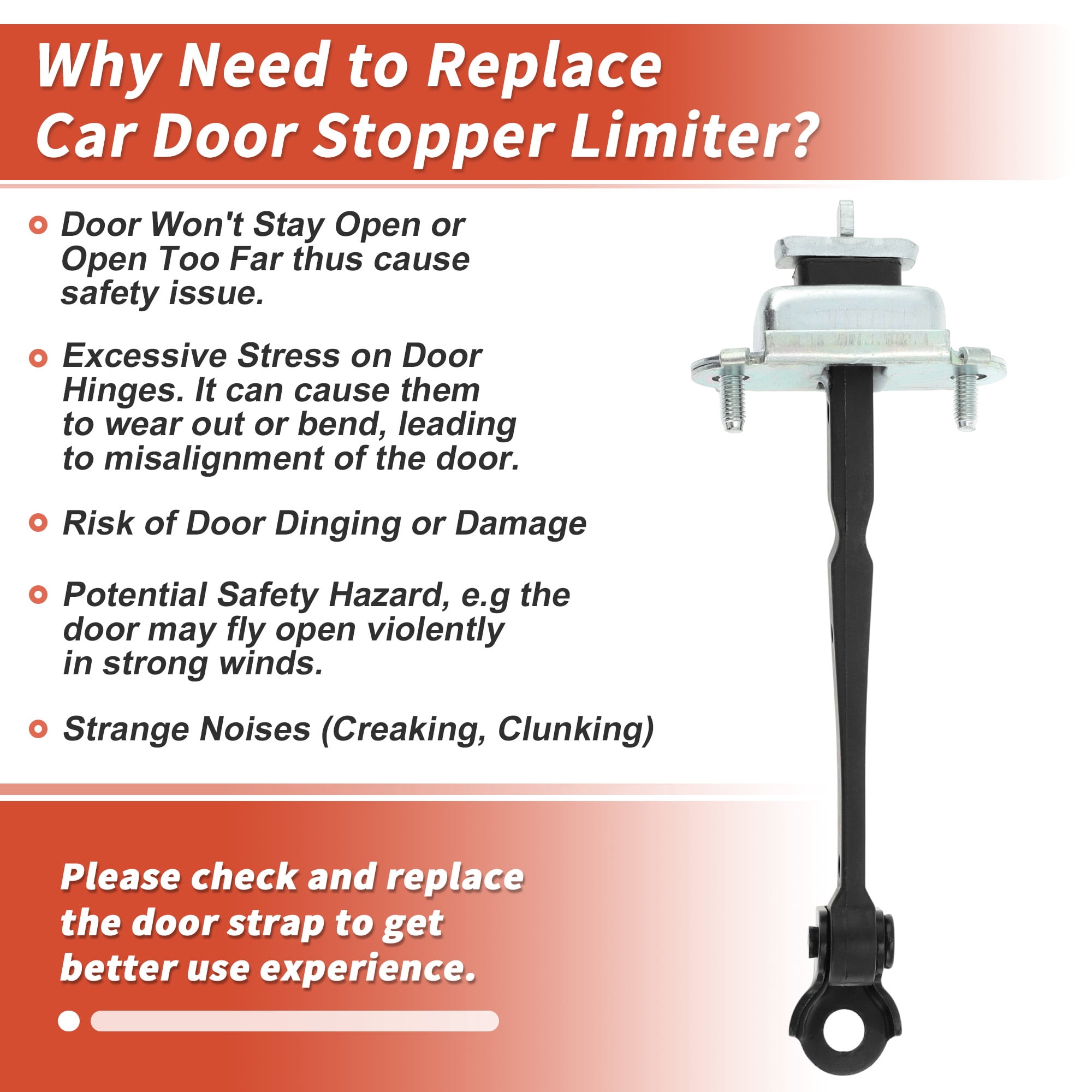 Unique Bargains Door Check Strap for Chevrolet Trax 15-22 and for Buick Encore 2013-2022