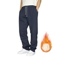 thumbnail image 6 of sususu Workout Pants for Men,Men's Winter Casual Trousers with Velvet Texture and Adjustable Drawstring for Comfort and Warmth - Navy, 6 of 7