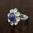thumbnail image 4 of 1.50 CTW Natural Diamond Polki Tanzanite Flower Cocktail Ring 925 Sterling Silver Women Mother's Day Gift Jewelry, 4 of 5