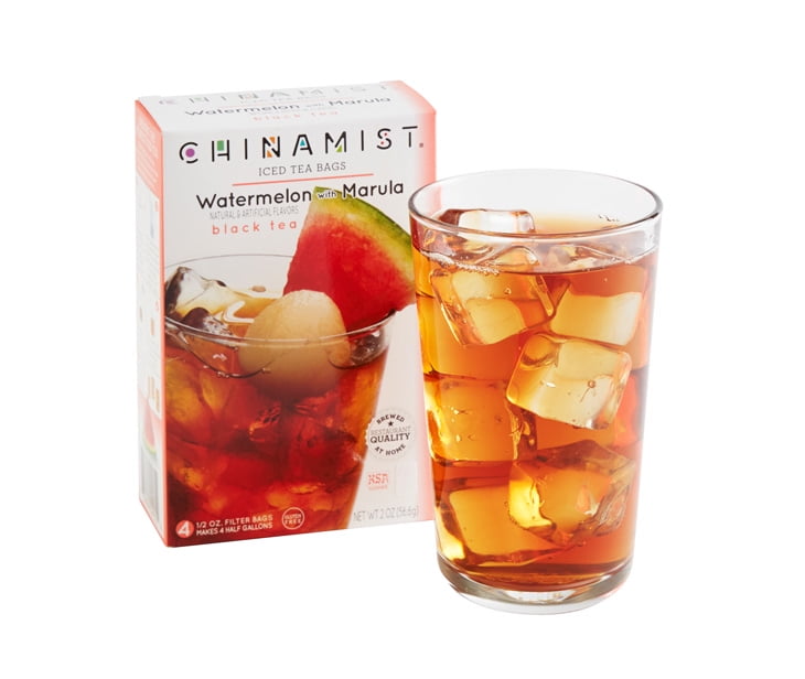 China Mist Naturally Flavored Watermelon w/ Marula Iced Tea Bags, 4-Count Box, 2-Pack (Each Bag Yields 1/2 Gallon)