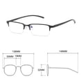thumbnail image 5 of QECEPEI Semi-rimless Rectangular Non-prescription Glasses Frame Clear Lens Business Eyeglasses Unisex Matte Black, 5 of 7