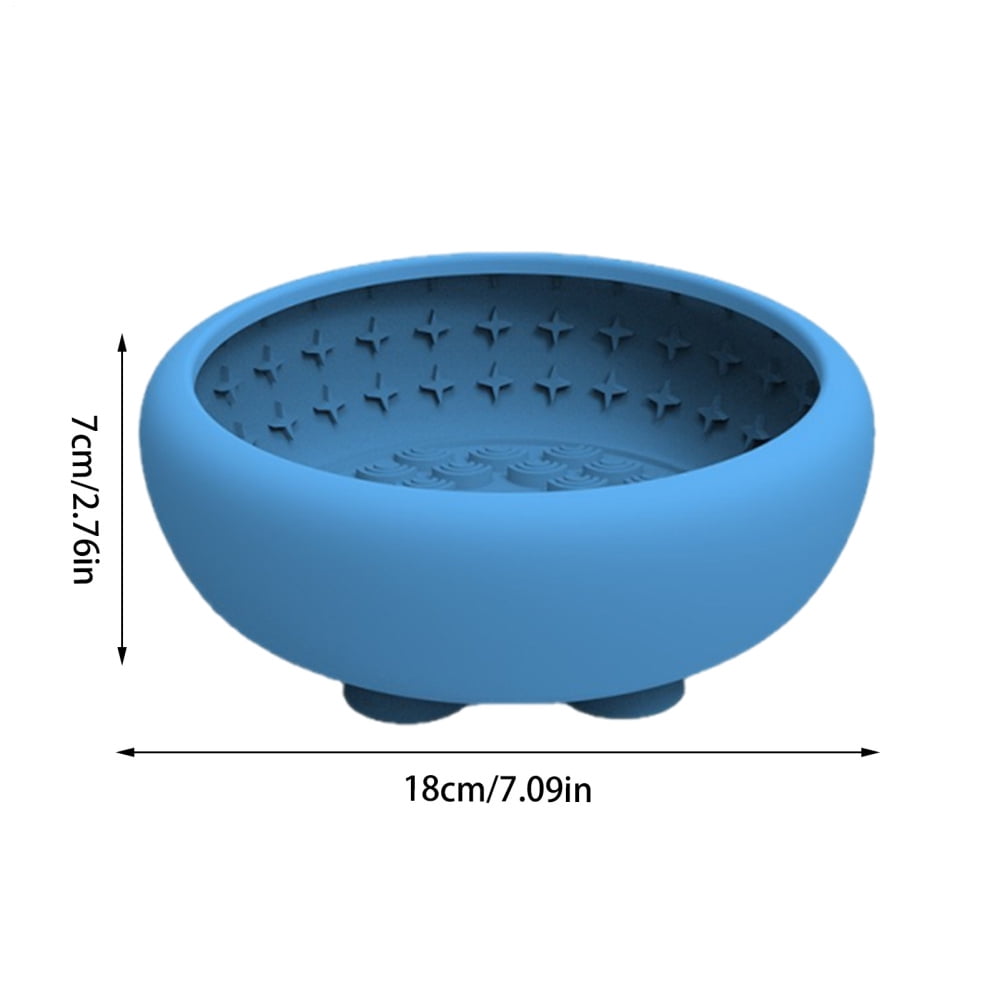 Ksruee Dog Slow Feeder Silicone Non-Slip Pet Dishes with Strong Suction Cup Dog Puzzle Feeder for Puppy Medium Pet Drinking Eating Water Standing Camping Car Home Outdoor Indoor Yard