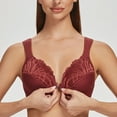thumbnail image 4 of MELENECA Underwire Front Closure Bras for Women Cabernet Red 42DD, 4 of 5
