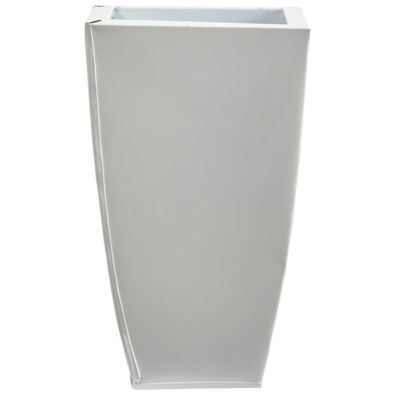 Nearly Natural 13in. Tapered Square Metal Planter, White