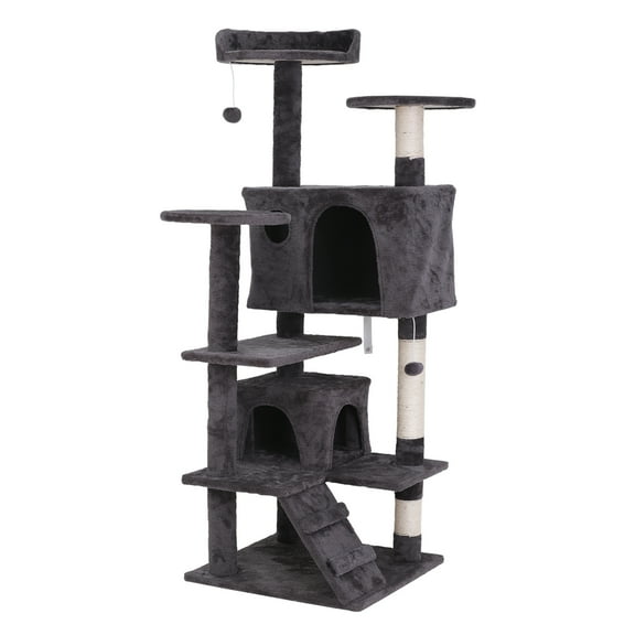 PetFurnishn 55" Cat Tree Tower Activity Center Large Playing House Condo for Cat Rest Gray