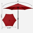 thumbnail image 2 of Autlaycil 9' Patio Umbrella with Tilt and Crank, Adjustable Outdoor Market Umbrellas, 6 Sturdy Ribs UV Protection Water Resistance for Garden, Deck, Backyard, Pool (Red), 2 of 5