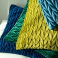 Phantoscope Quilted Velvet Braid Textured Pleated Square Decorative