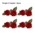 thumbnail image 3 of Bearachild 4X flores artificiales realistas 2 cabezas arreglo para fiesta de boda en casa Hotel imitación de larga duración Rosa accesorios de Decoración Rojo, 3 of 6